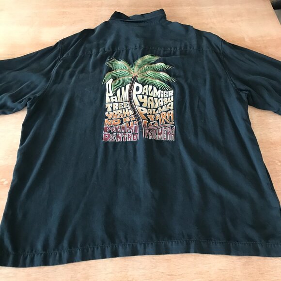 Tori Richard Hawaiian Shirt Men 2XL Green Palm Tree Button Up Pocket Silk Blend - Picture 1 of 13